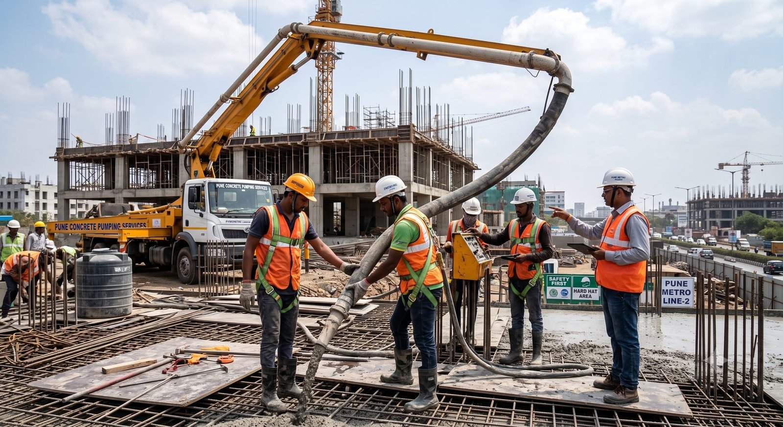 Concrete placement and site quality work